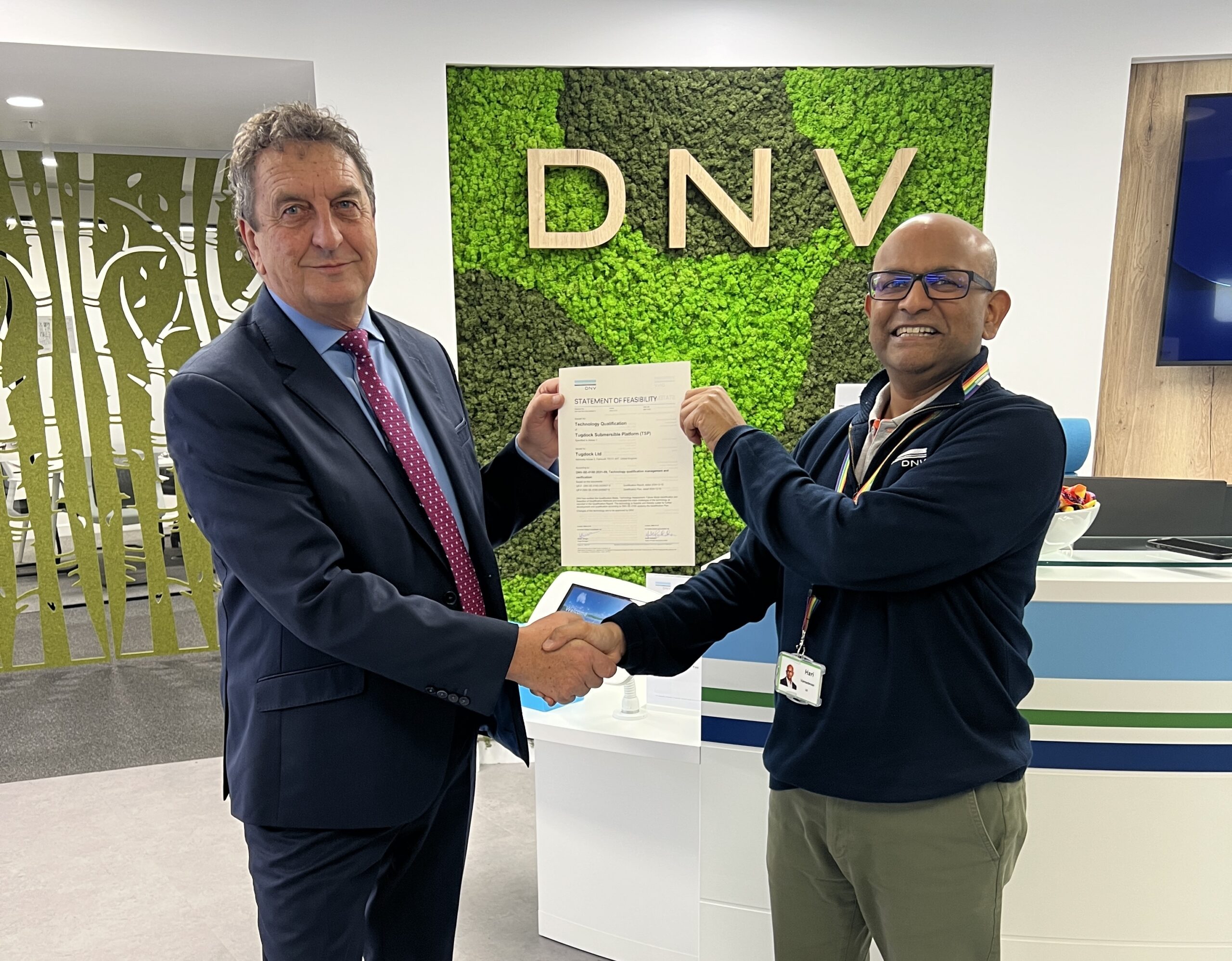 DNV presenting certification to Shane Carr of Tugdock